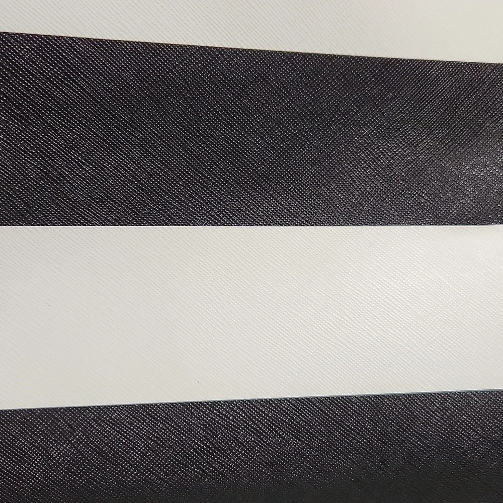 Michael Kors Jet Set Striped Large Black White Travel Tote - Picture 9 of 15